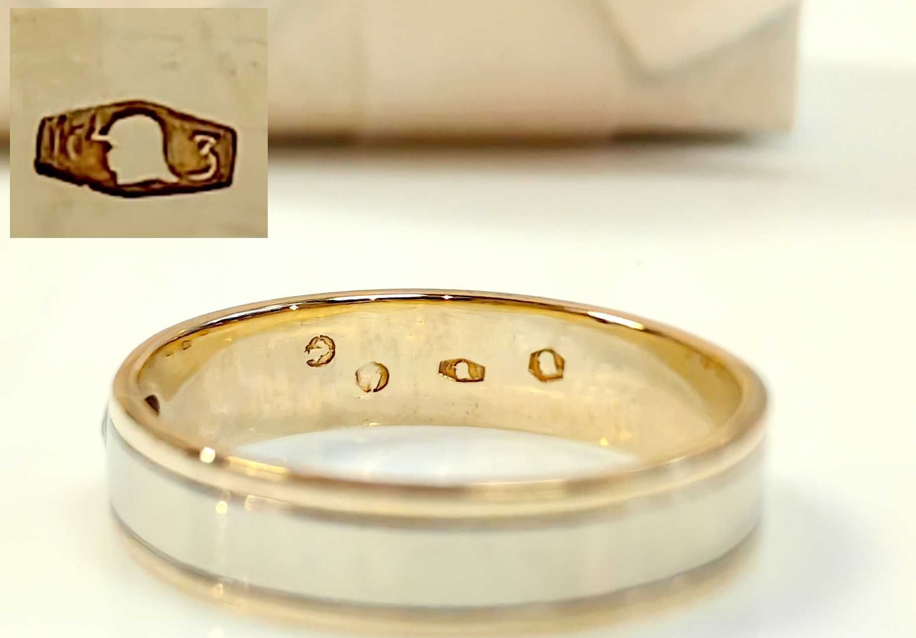 Złota Obrączka z Brylantem 585 14K 4,17g Brylant Diament Certyfikat AU