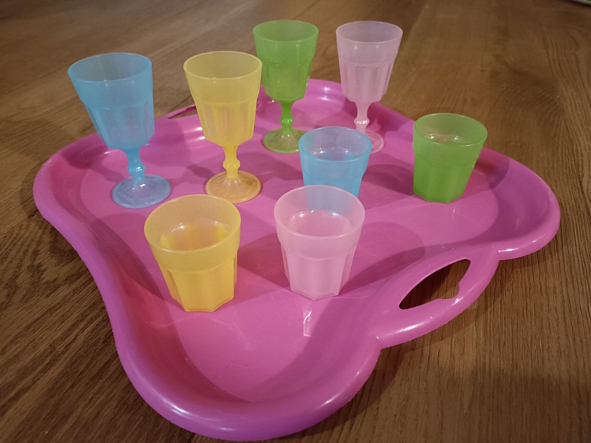 Szklaneczki Ikea Duktig + taca