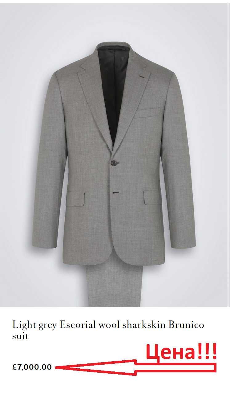 Brioni костюм классический мужской ручной работы (Темно-серый) 4