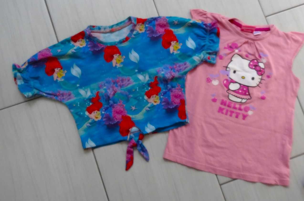10 szt. ZESTAW letni bluzeczki sukienki strój okularki H&M, 110/116