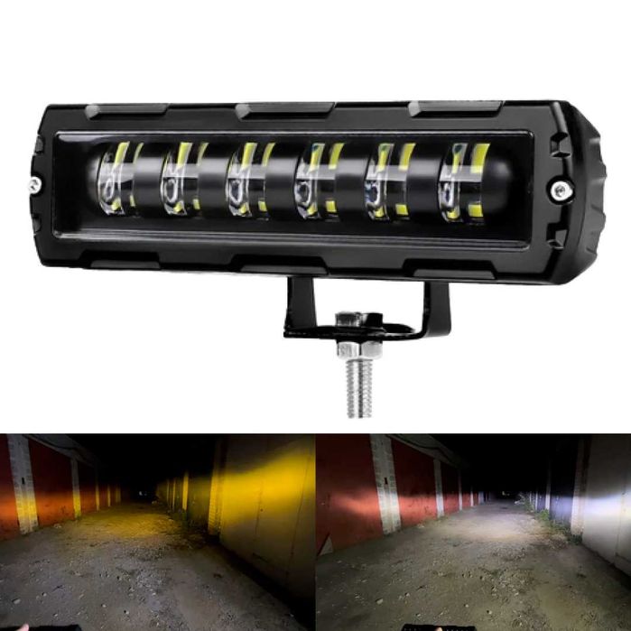 Дополнительные противотуманки на авто с 6 линзами бело жёлтго цвета