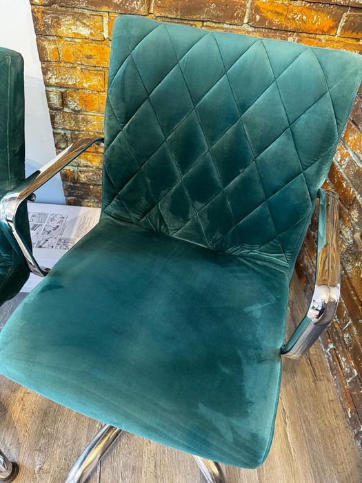 Fotele butelkowa zieleń, pikowane