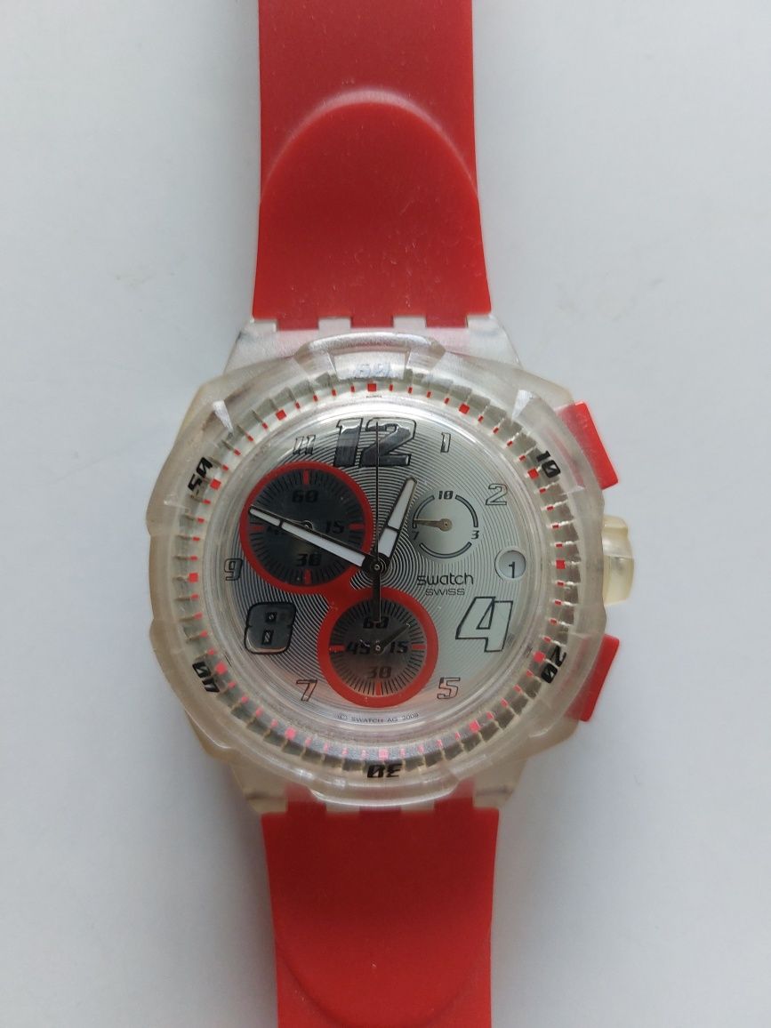 Swatch red toxin suik405 cronógrafo