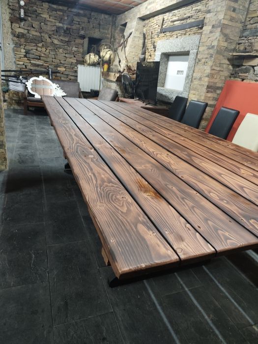 Mesa madeira e ferro