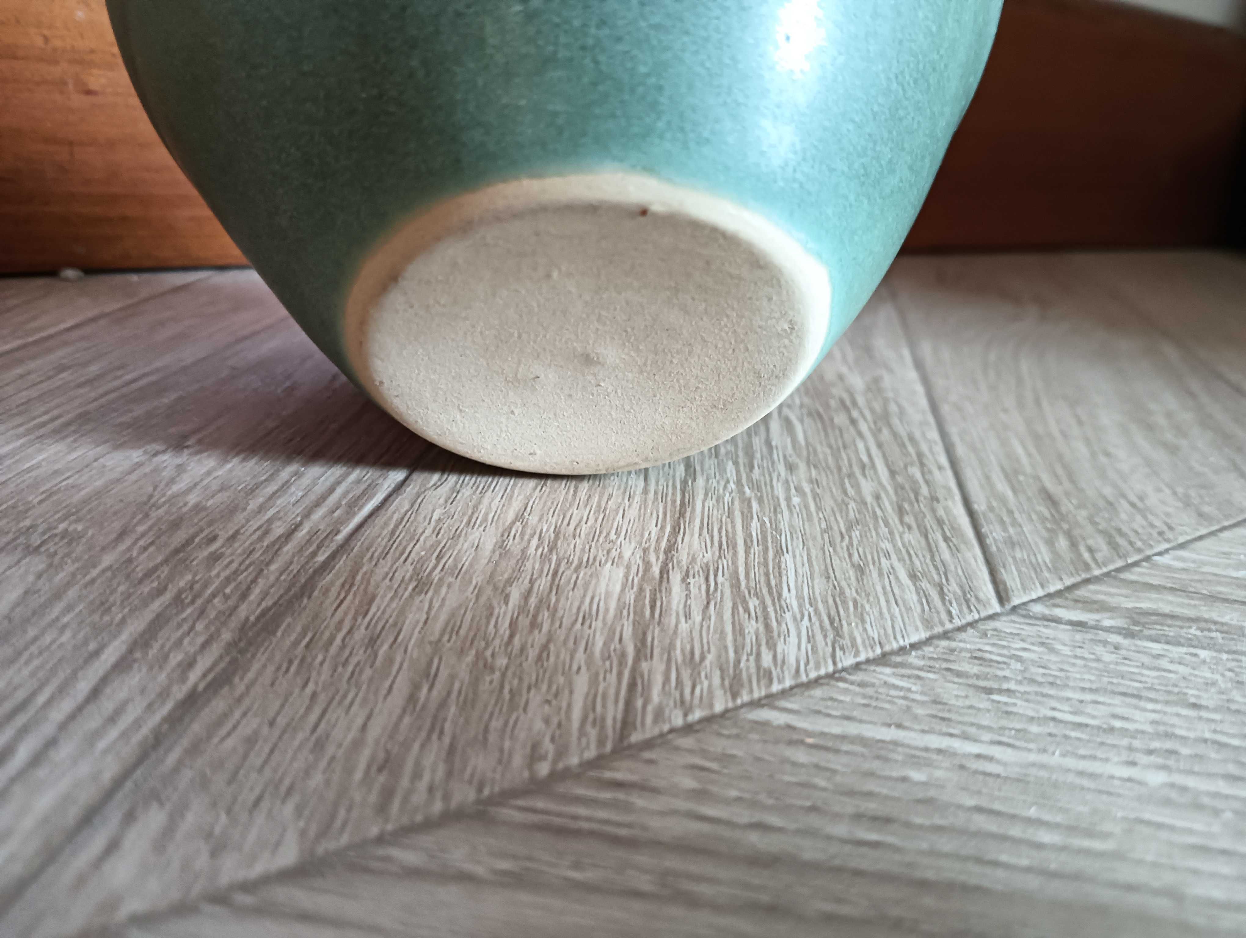 Ikebana ceramiczna zielona pojemnik na kwiaty