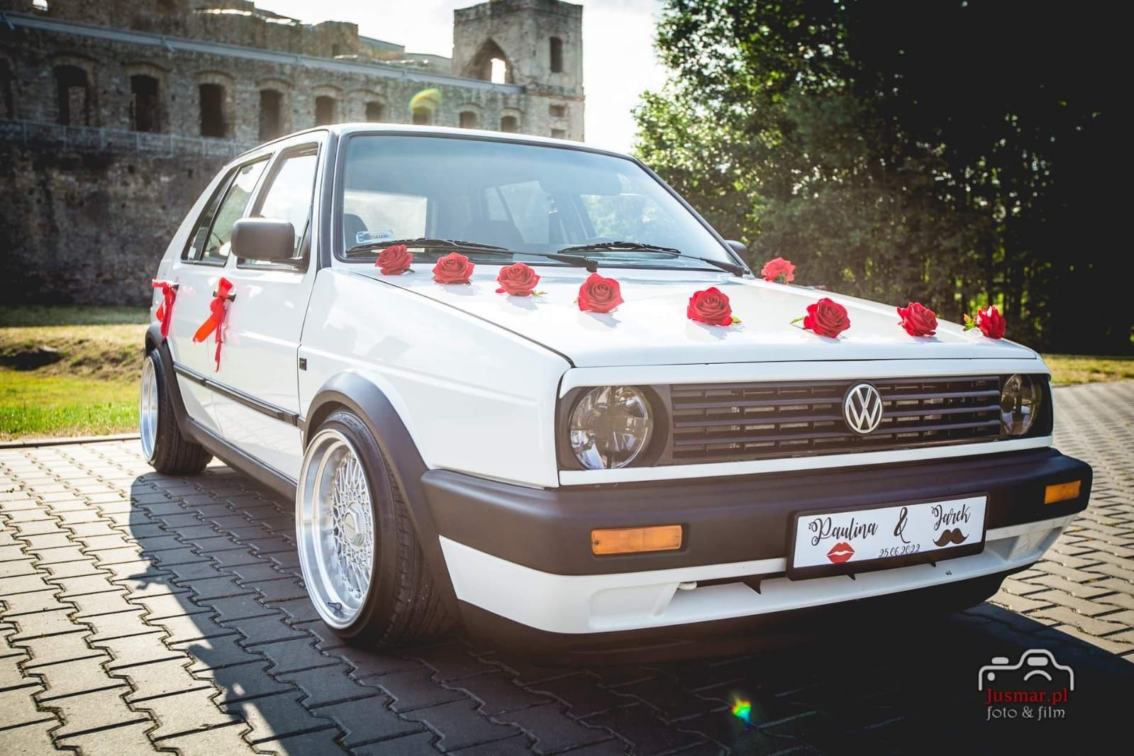 Biały Golf mk2 do ślubu