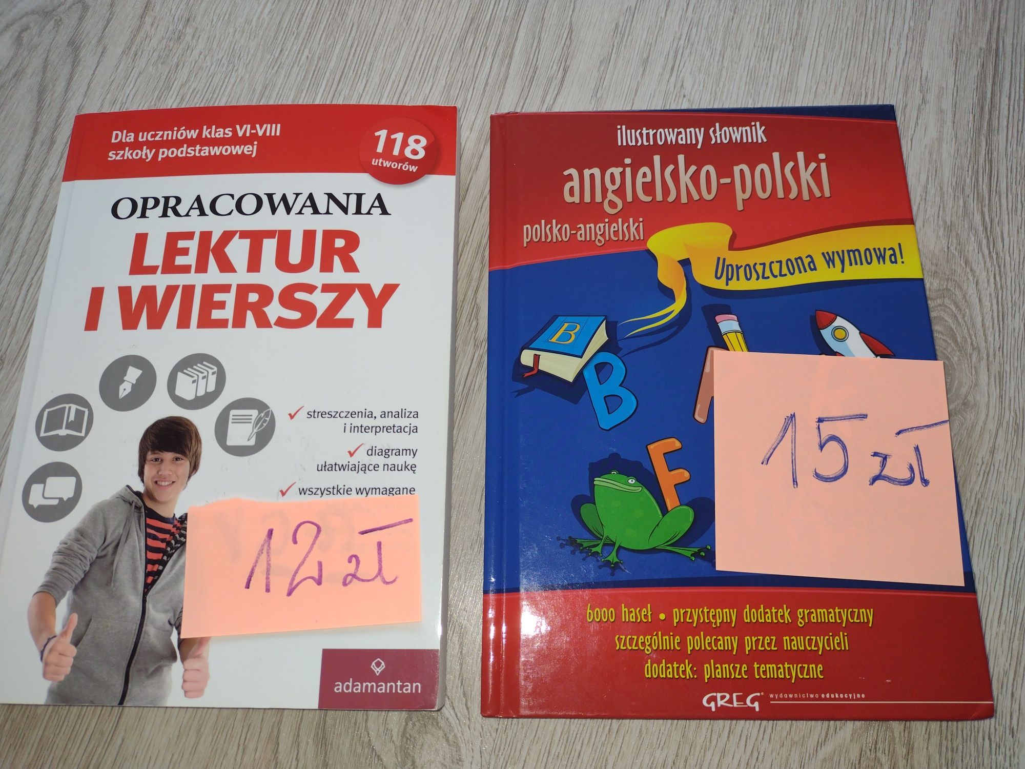 Lektury, ściąga i słownik angielsko-polski szkoła podstawowa.