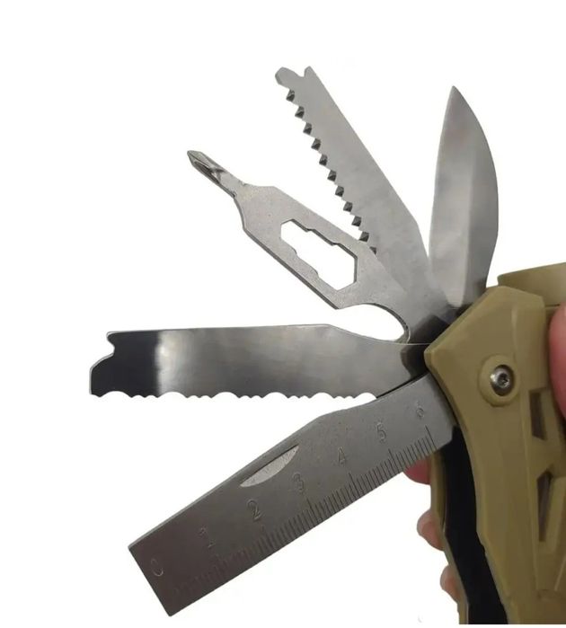 Туристический набор мультитул 7в1 фонарик складной нож повербанк