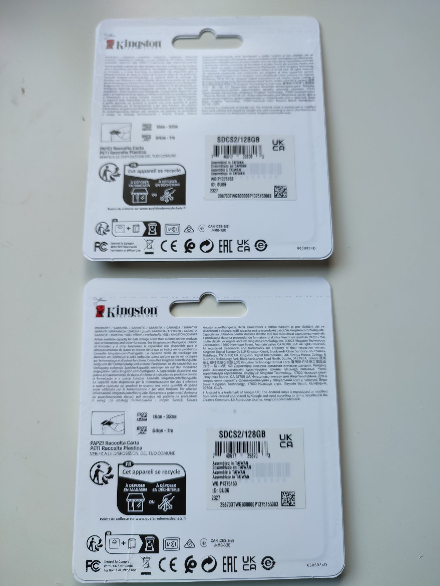 2 Adaptadores para cartão micro SD Kingston NOVOS