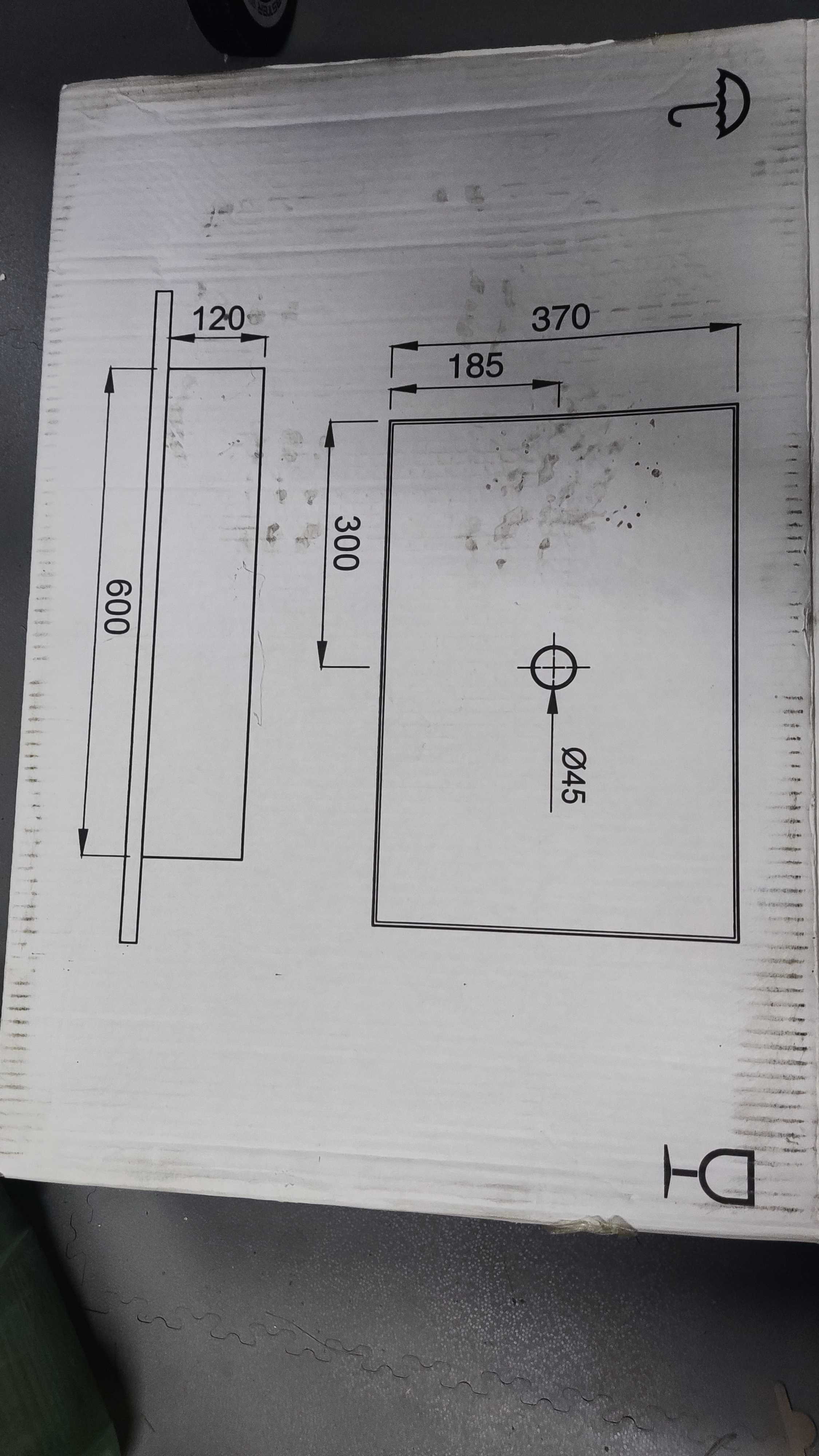 NOWA umywalka HushLab SUPER SLIM 60 umywalka nablatowa 60X37
