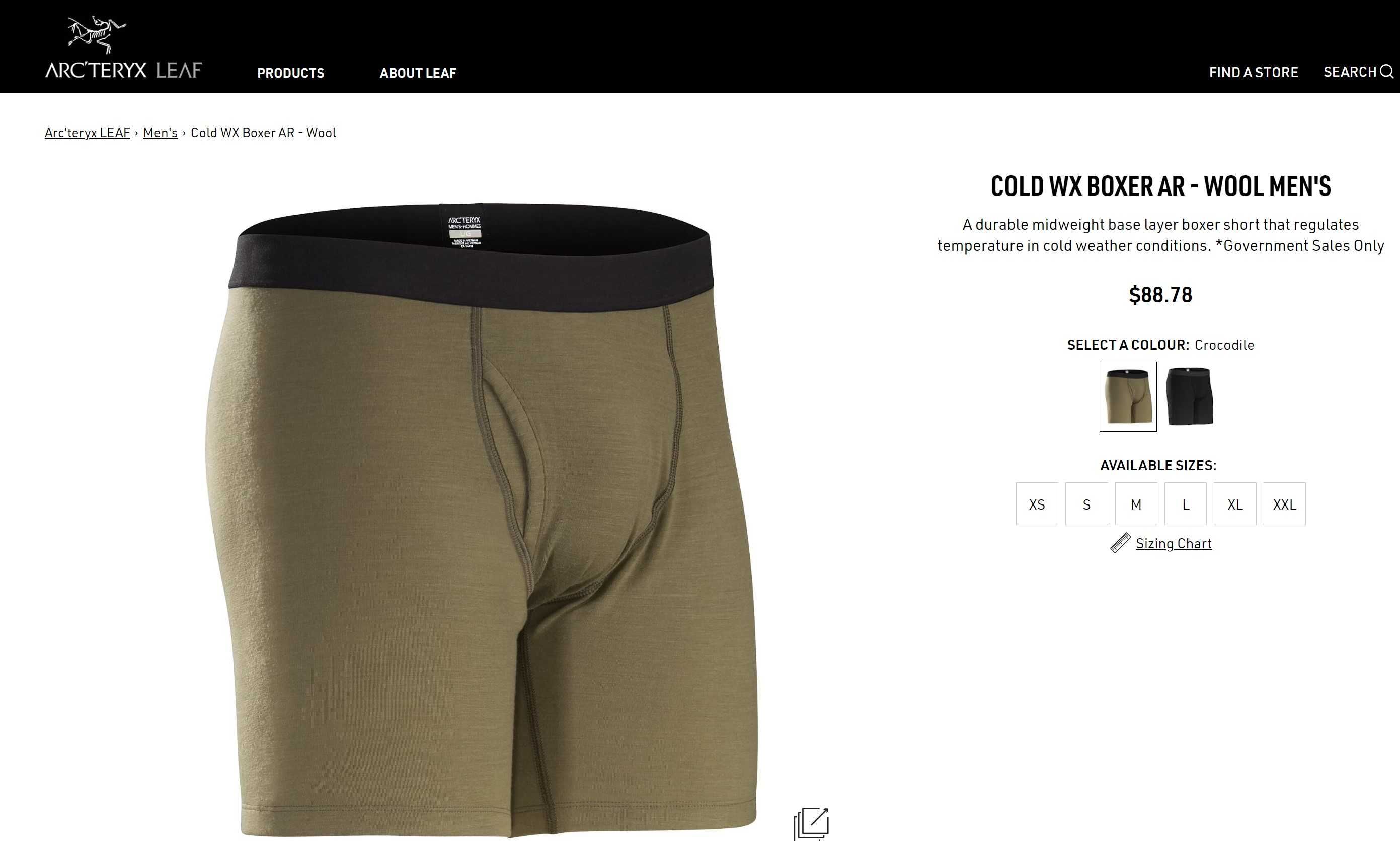 Трусы для спецподразделений Arc'teryx LEAF Crocodile Cold WX Boxer