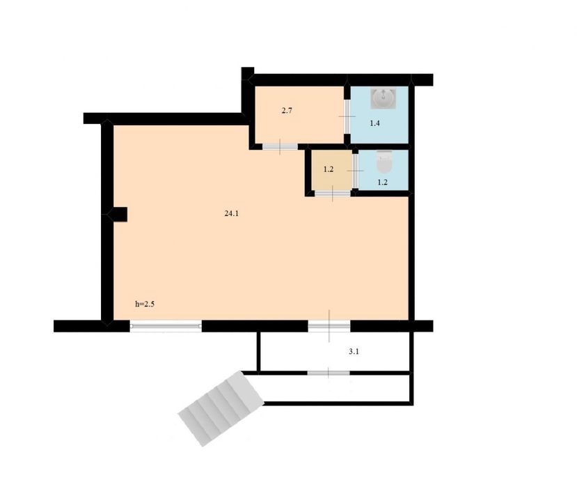Продаж приміщення у центрі Хортицького р-ну - 34 кв.м.