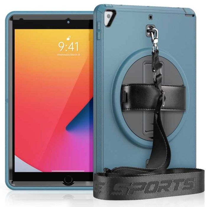 Pancerne Etui Shockproof z Uchwytem i Paskiem do iPad 10.2 9/8/7