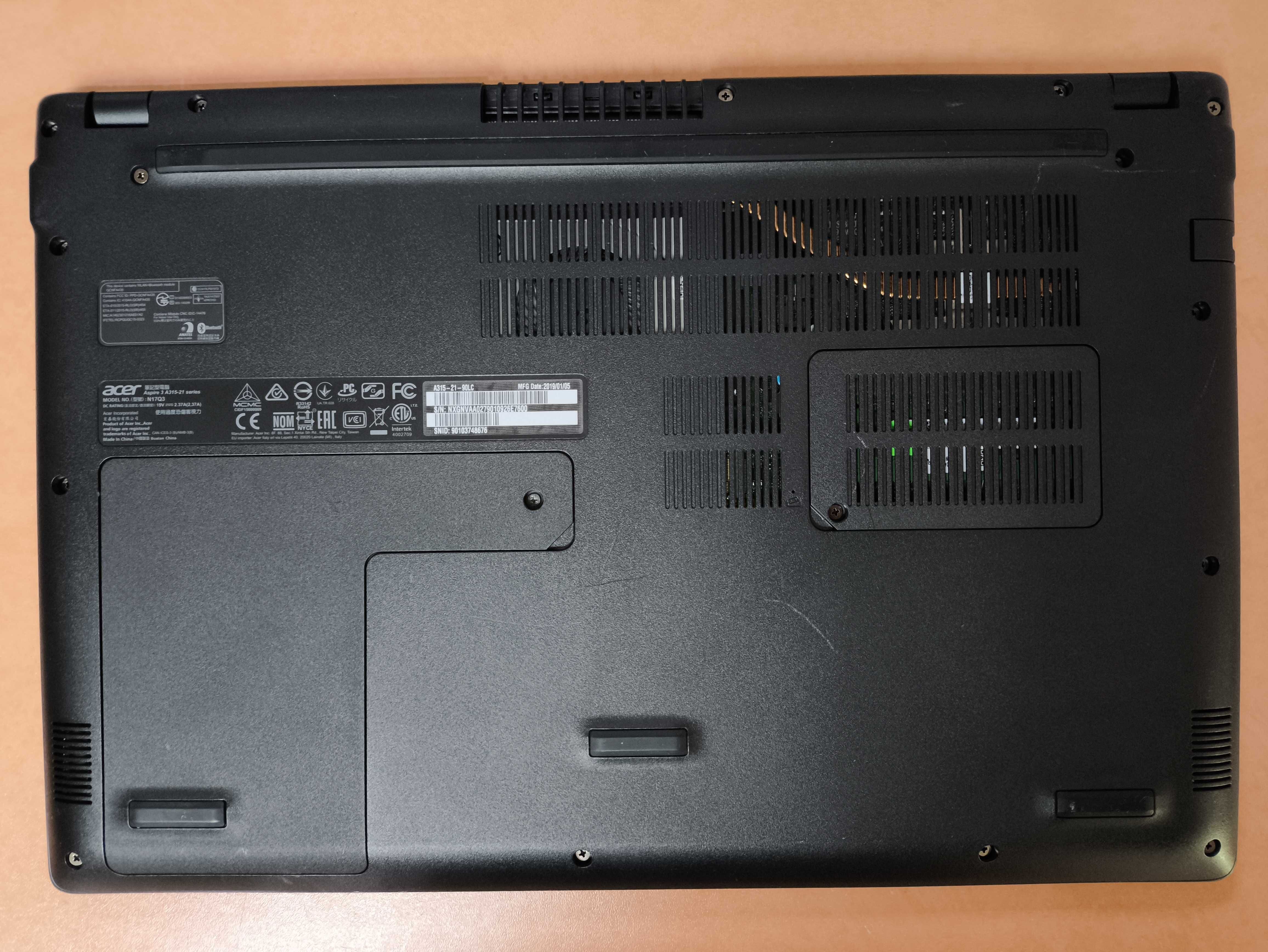 Недорогой качественный Acer A315-21 A9-9420e 8/120Gb