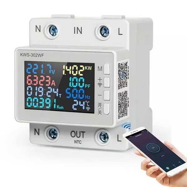 Реле напруги лічильник Smart WiFi DZW-3PNB/ KWS-302WF/ GR2PWS/ AT4PW
