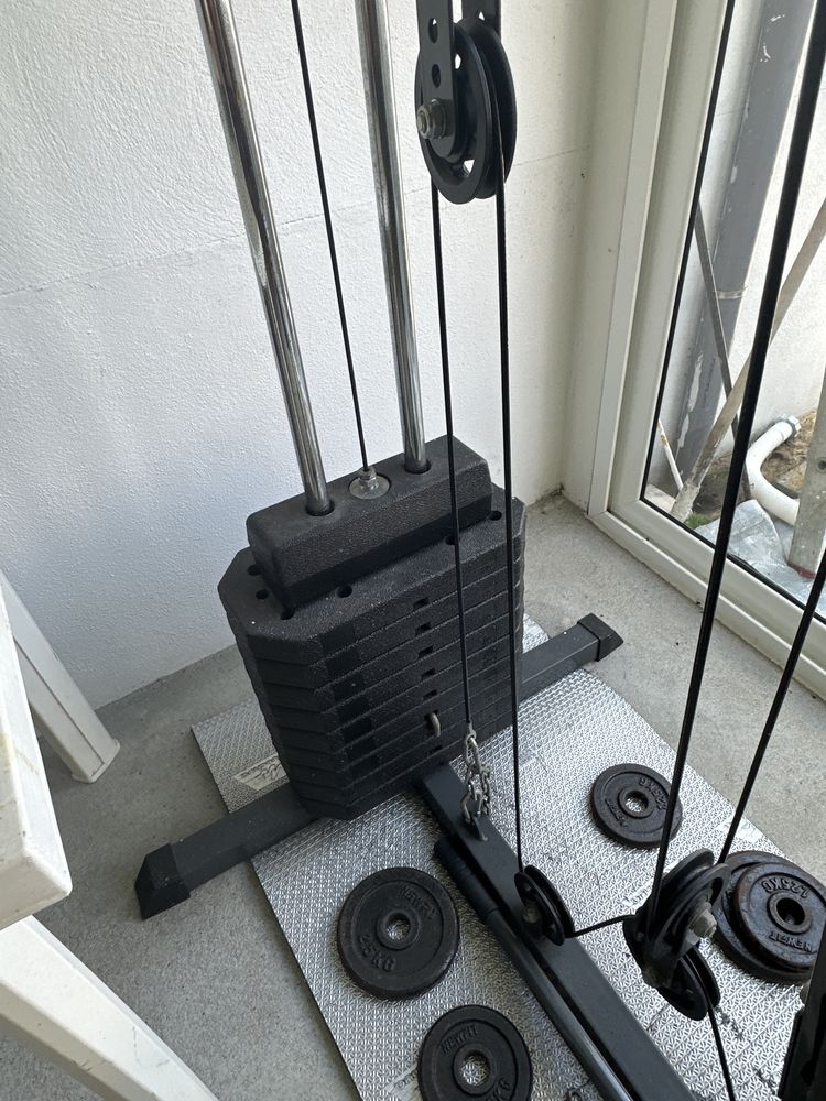 Máquina Musculação FITFIU usada c/Hálteres alteráveis de até 8Kg cada