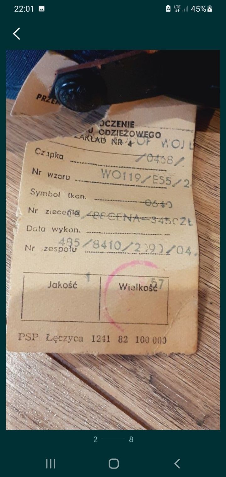 Czapka podoficera LWP nowa z prl.miala kartkę oderwał ktoś z klientów