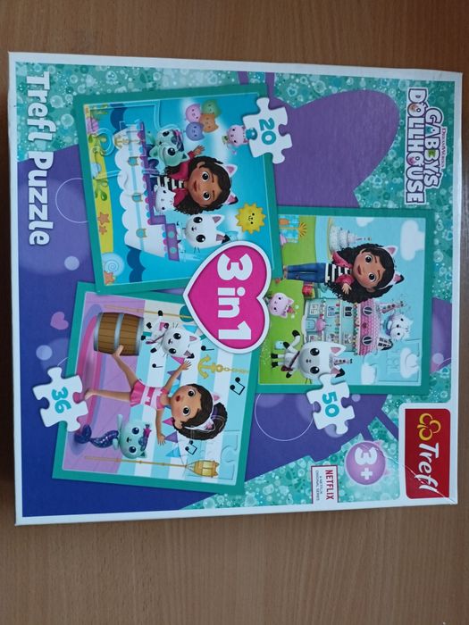 Puzzle Koci Domek Gabi zestaw 3+