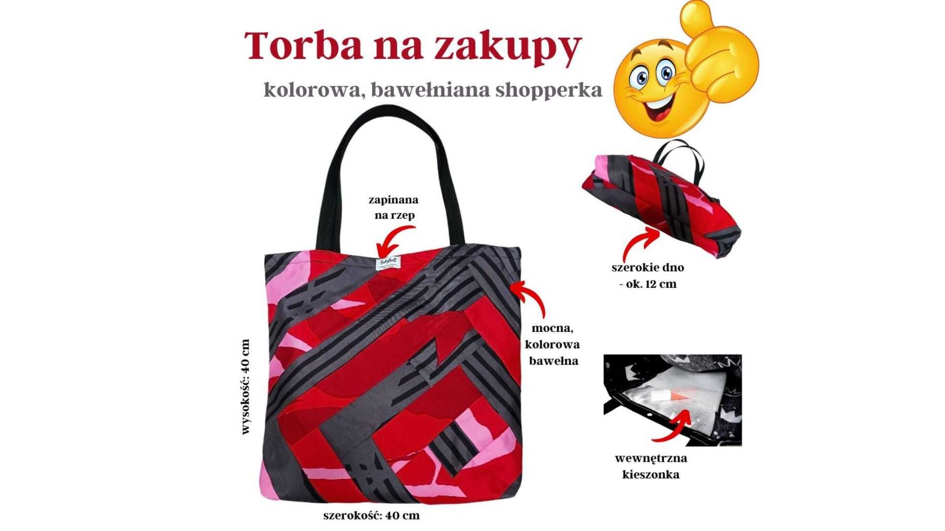 Torba na zakupy Soczysta Czerwień – Torba, która Przyciąga Spojrzenia