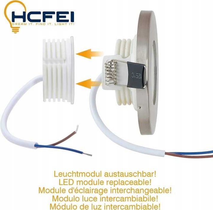 Oprawa wpuszczana IP44 230V 5W lampy 6 szt reflektory sufitowe Led