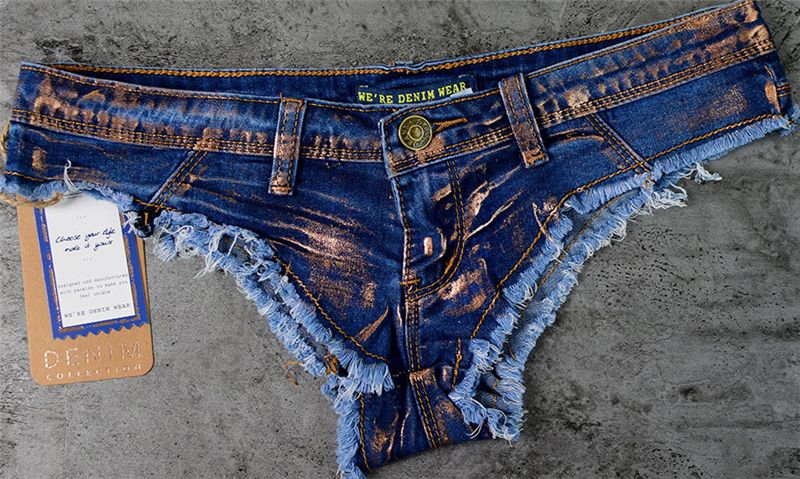 Damskie Krótkie Szorty Spodenki Jeansowe Postrzępione Sexi Odważne -XL