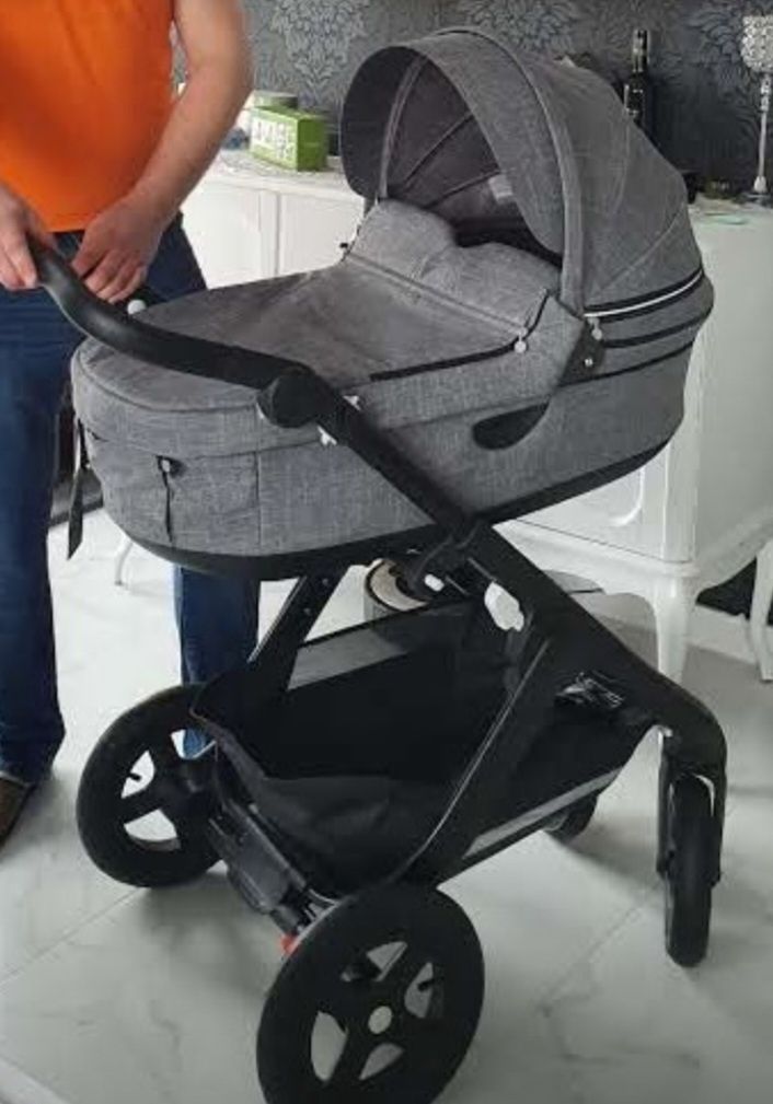 Wózek Stokke Trailz Black Melange 3w1 duży zestaw