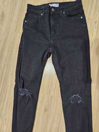 Bershka skinny jeansy czarne spodnie