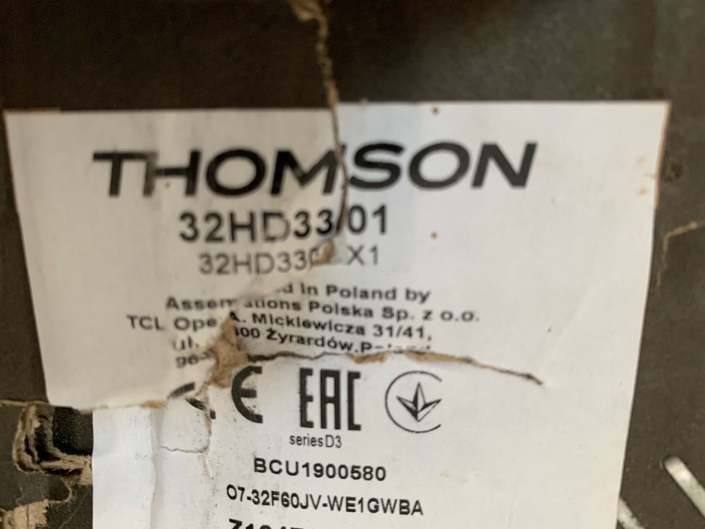 Telewizor Thompson 32HD3301 nowy