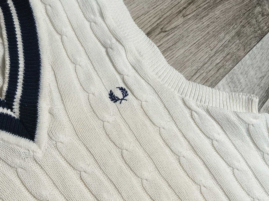 FRED PERRY жилет вязаний бавовняний чоловічий оригінальний XL