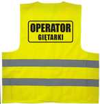 kamizelka odblaskowa, kamizelka z nadrukiem operator giętarki