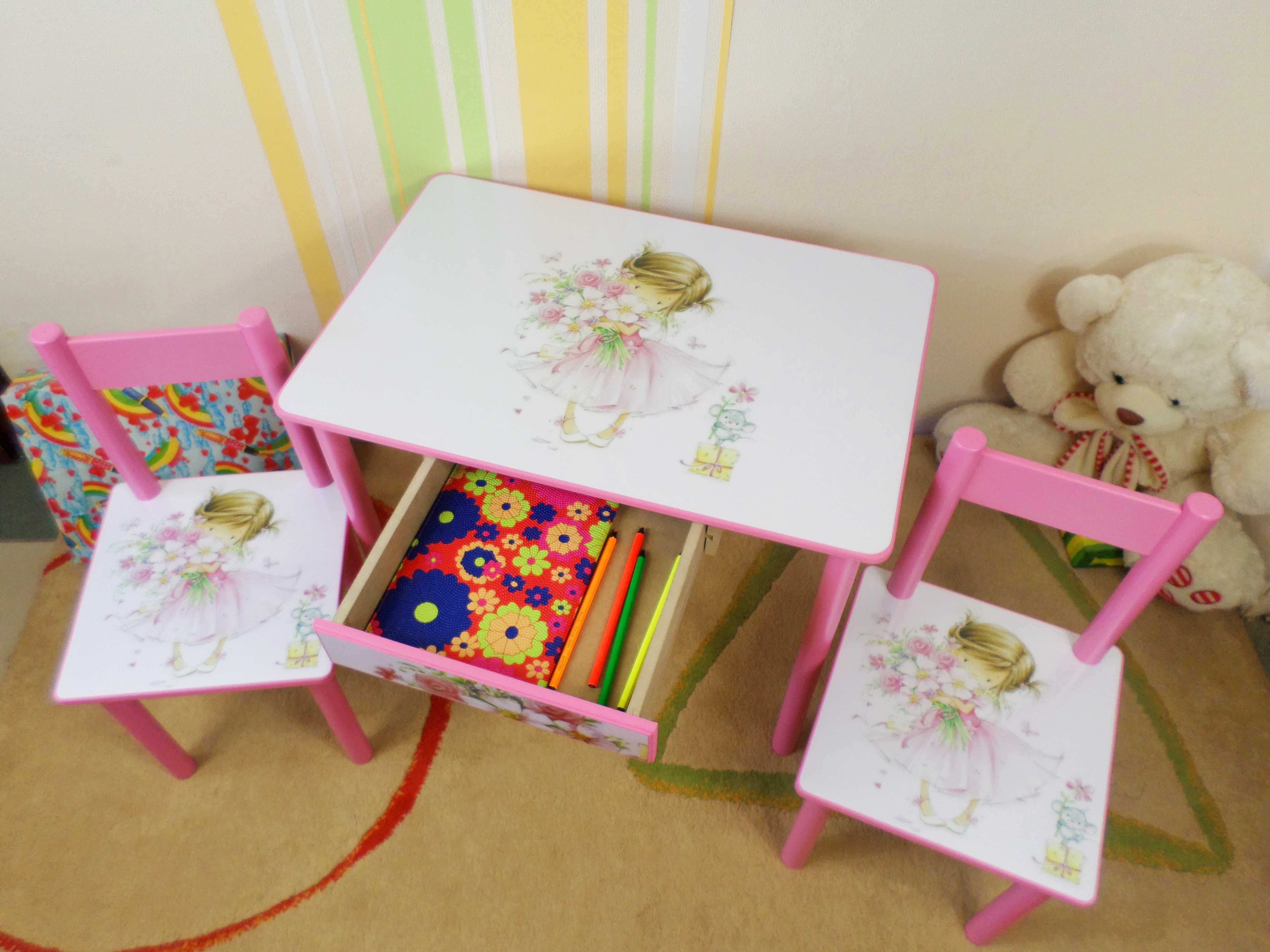 Дитячий столик і стільчик Детский столик стул 1-2 - 2-7 років (дерево)