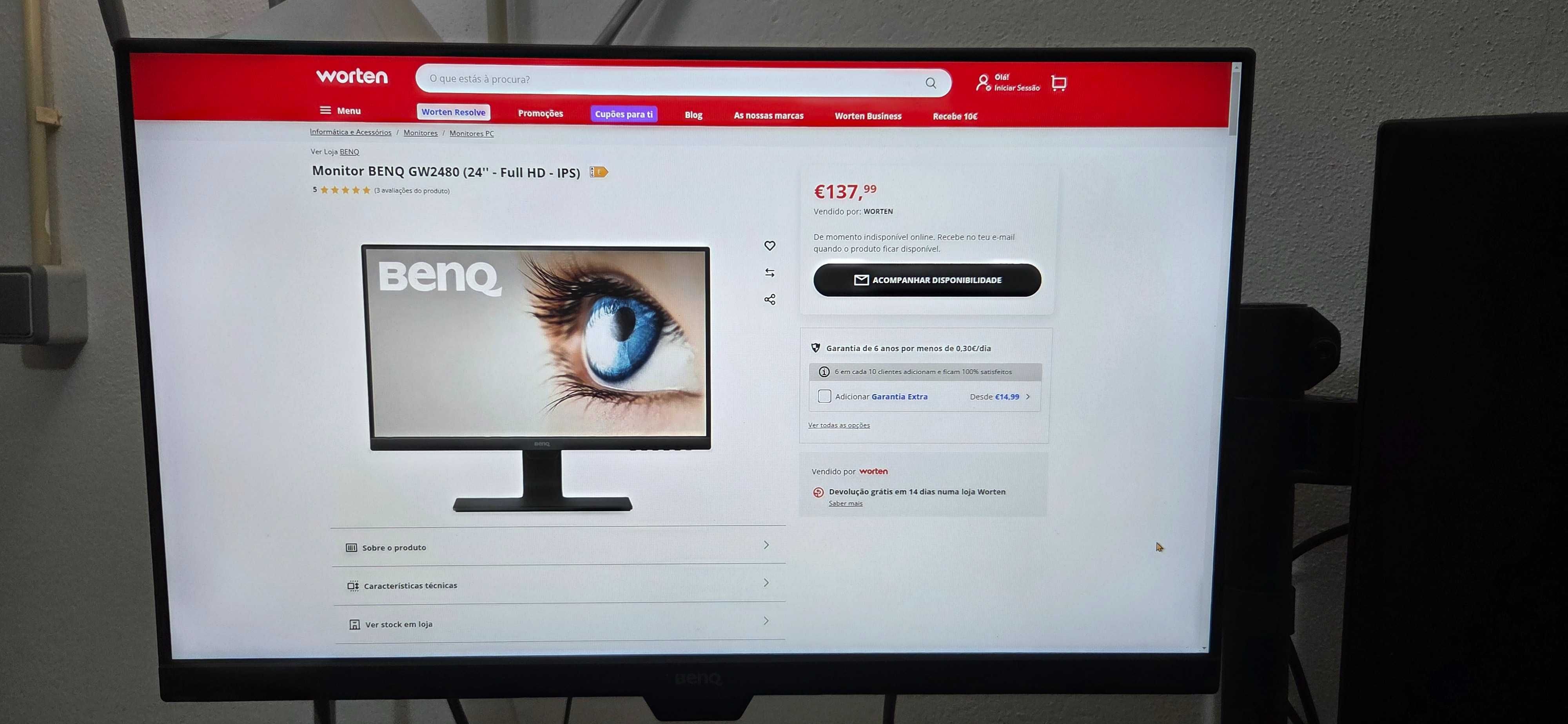 Monitor Benq 24 GW2480 IPS FullHD