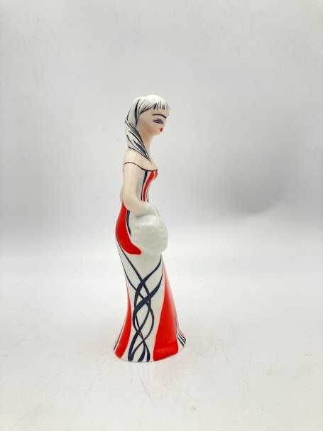 Figurka "Dama z koszykiem" , grzybiarka WAWEL 1960 r