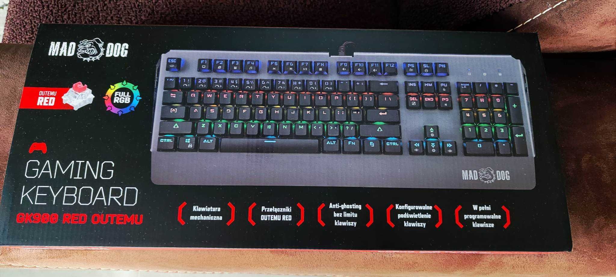Klawiatura mechaniczna MAD DOG GK900 RGB OUTEMU Red