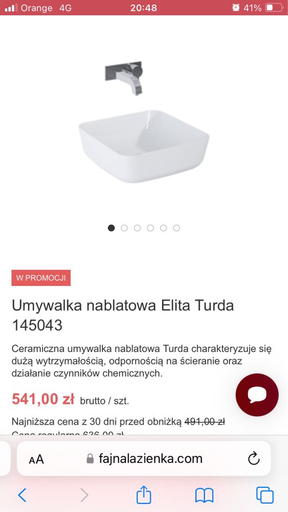 Umywalka nablatowa Elita Turda 145043