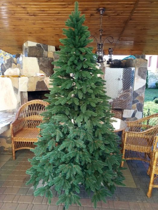 Лита ялинка Преміум зелена блакитна Ялинка штучна пластику Елка литая