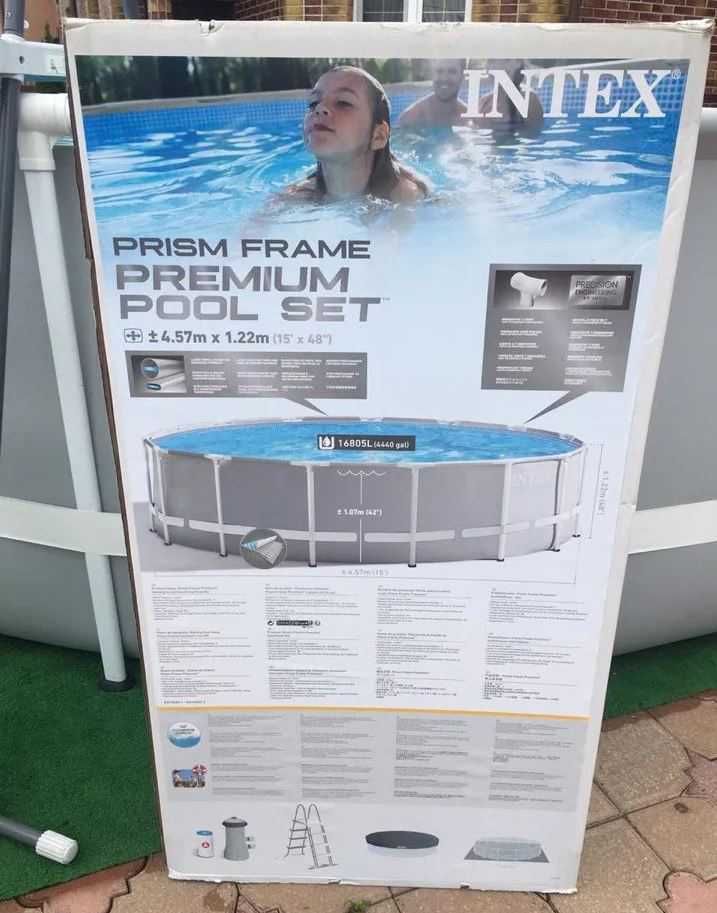 Круглый каркасный бассейн Intex(457 х 122 см) Prism Frame Pool