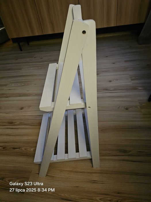 Drewniany regał  kwietnik drabinka biały