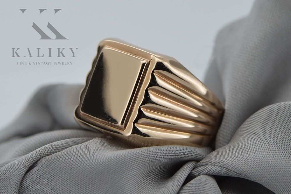 Złoty sygnet męski 14k 585 z czerwonego różowego złota vsn034 Poznań