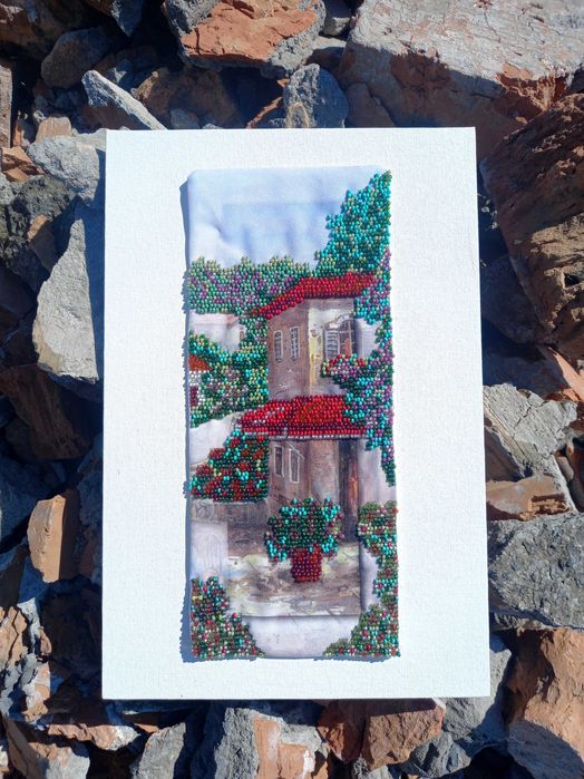 Картина з бісеру на антірамці