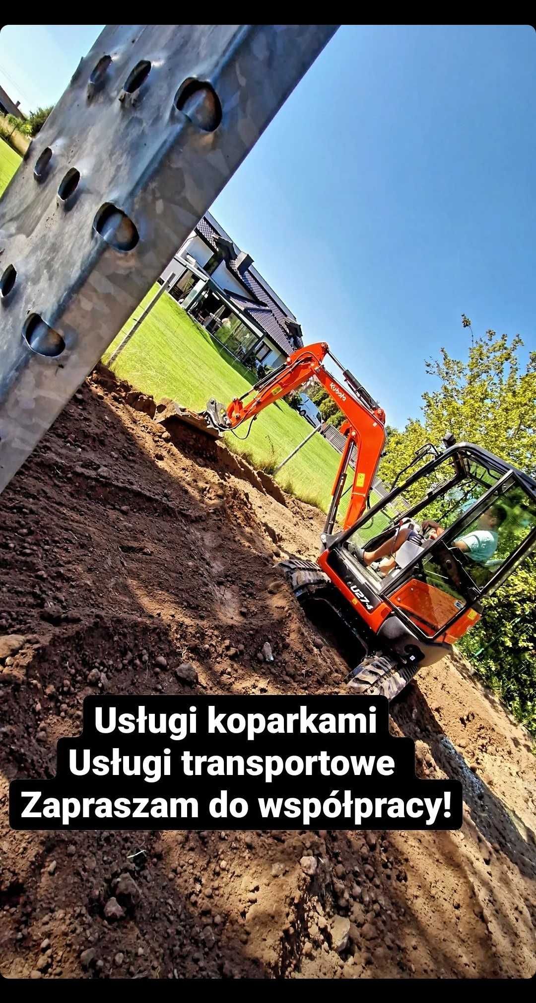 Usługi minikoparką usługi minikoparkami (wiertnica transport kruszywa)