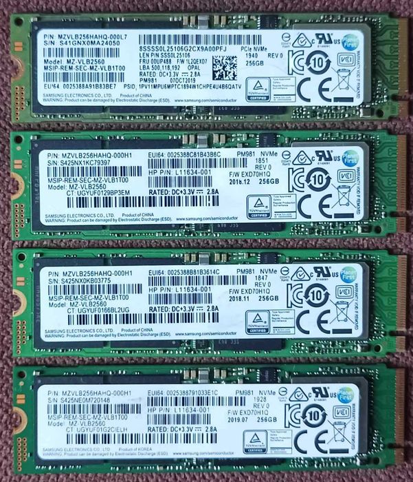 SSD M2 NVME PciE3.0-4.0 (256-512-1TB-2TB)