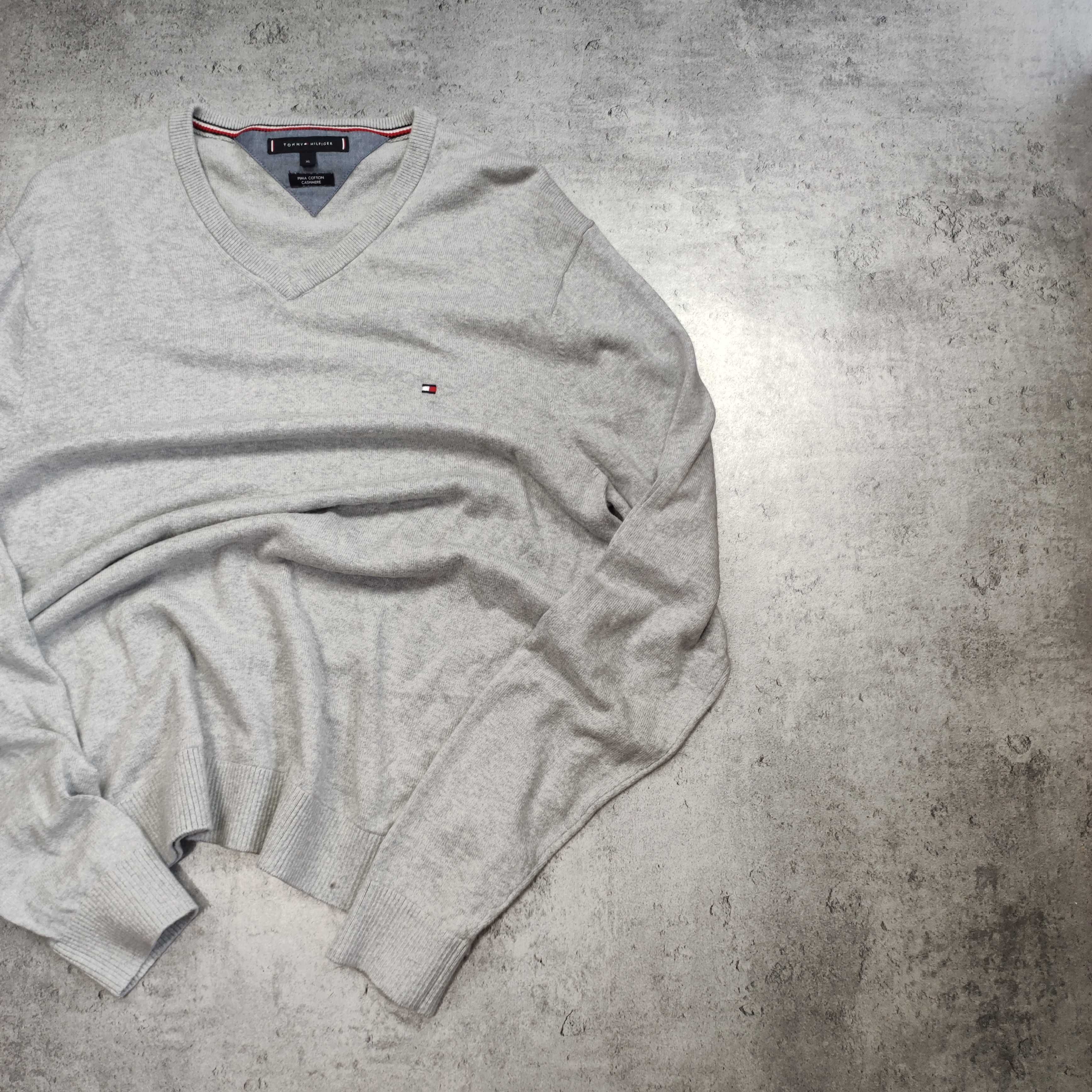 MĘSKI Premium Sweter Tommy Hilfiger Elegancki Małe Logo HAFT KSZMIR