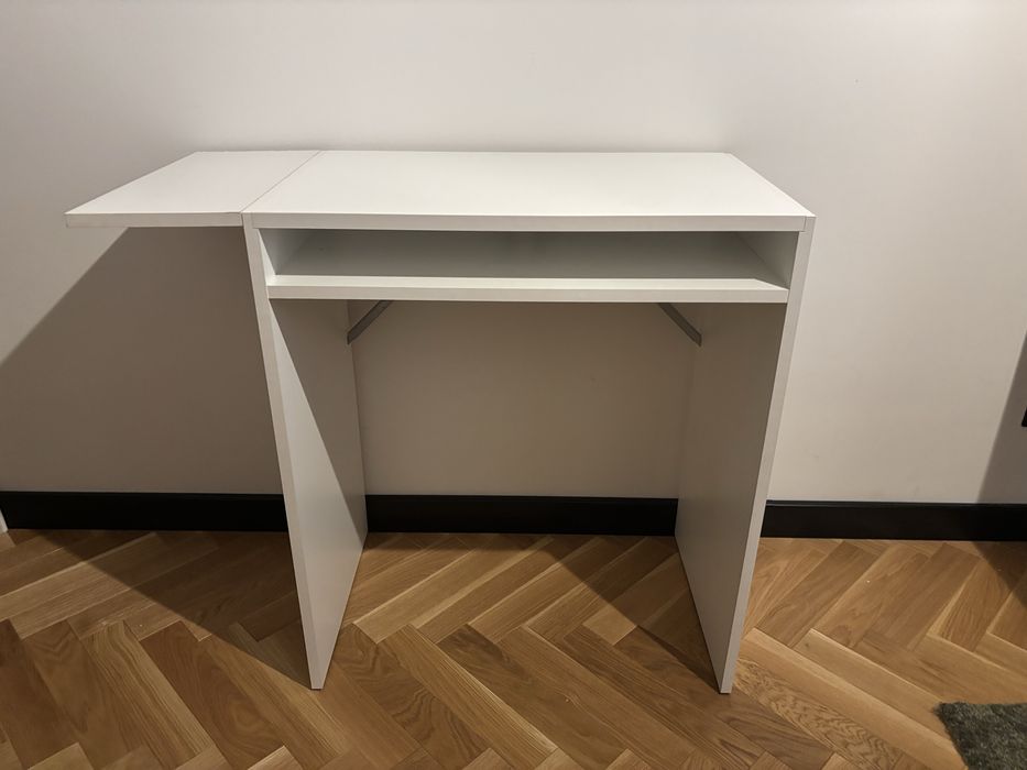 Biurko IKEA TORALD z przedłużeniem + krzesło SMÄLLEN, poduszka MALINDA