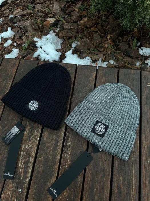 Мужские Шапки стон исланд / черная и серая шапка зимняя