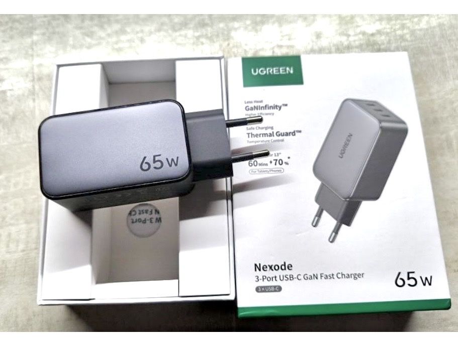 UGREEN GaN 65w 3 порта type-c