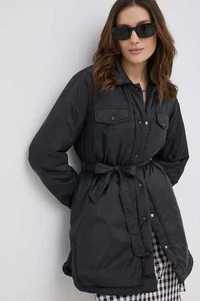 Черная утепленная удлиненная куртка для девочек с поясом Goto рр 44-46