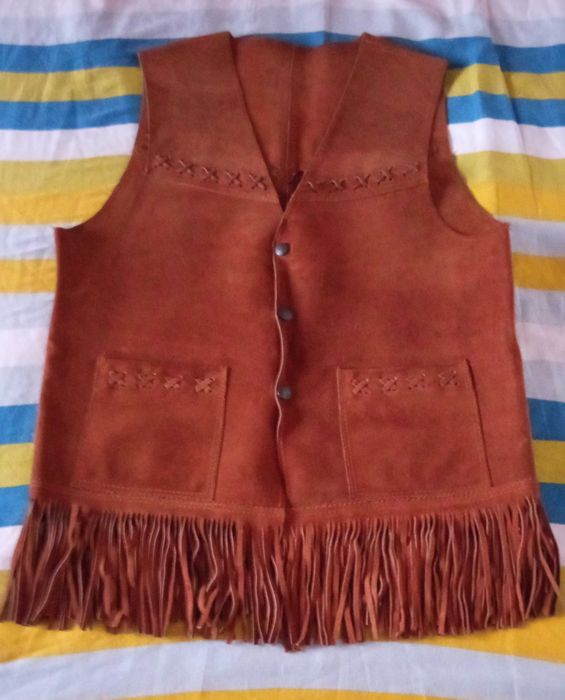Colete vintage (couro de vaca)