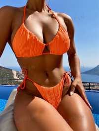 Bikini strój kąpielowy shien L nowy pomarańczowy neon