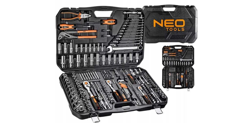 Zestaw XXL NEO Tools 233 sztuk Kluczy Nasadowych Płaskich Walizka